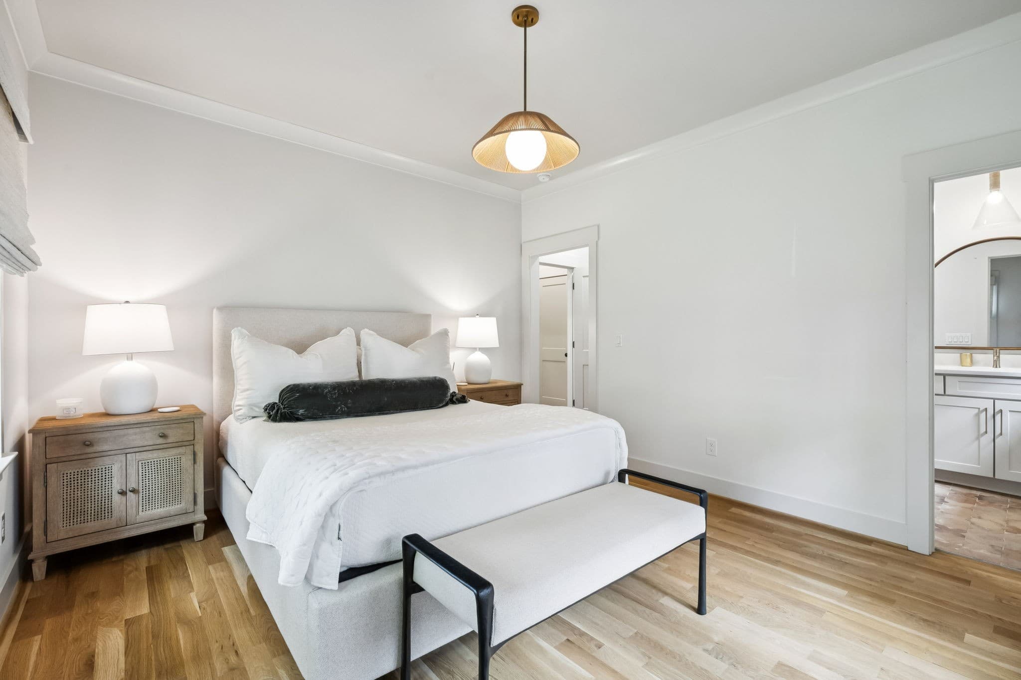 Primary bedroom with hardwood floors at 1101 Montrose Avenue, 12 South Nashville
