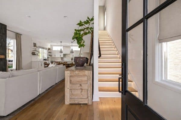 Kitchen and lit staircase at 2080 12th Avenue South, 12 South Nashville