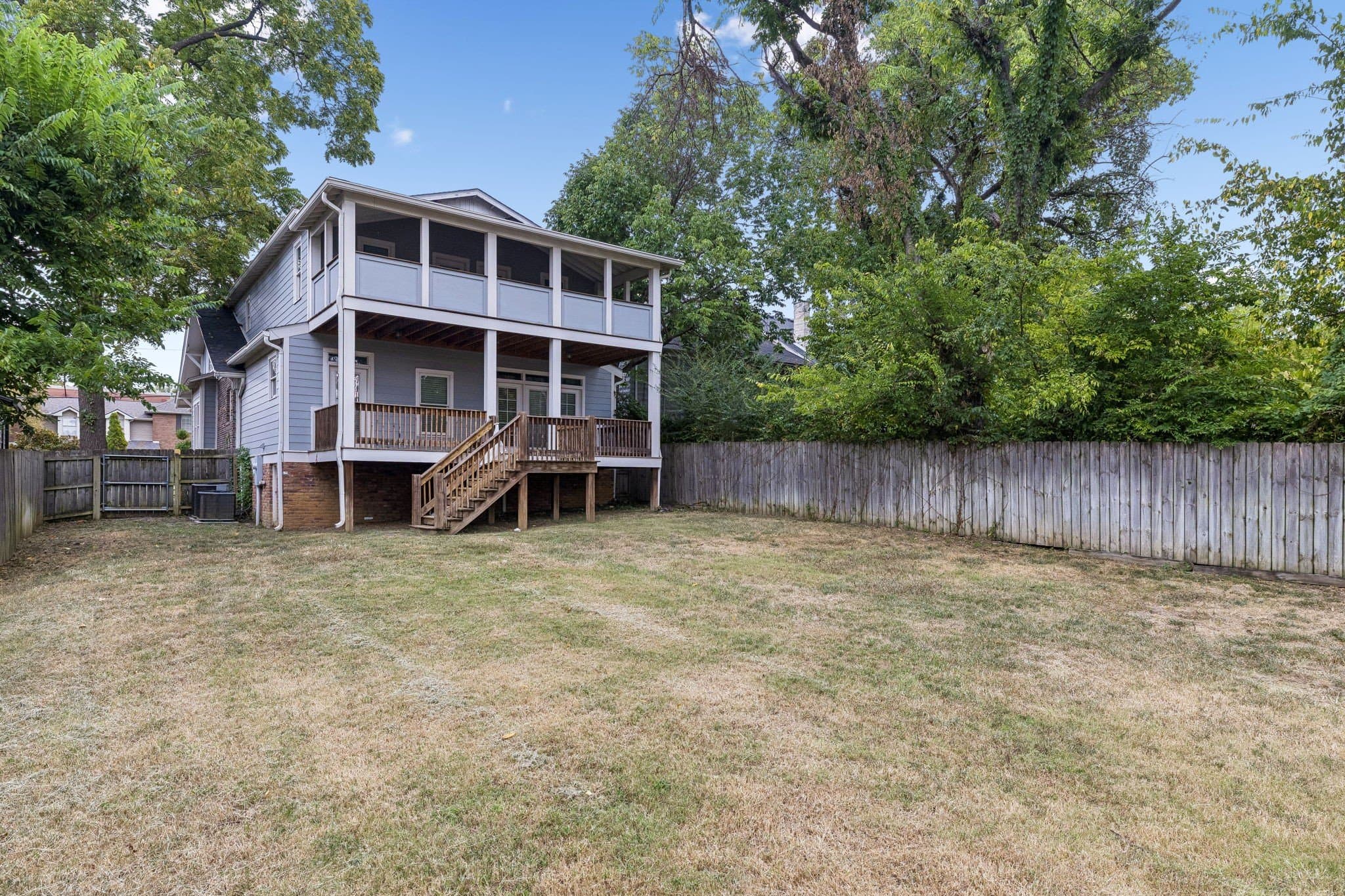 Rear exterior and fenced backyard at 1509 Ashwood Avenue near Belmont and 12 South Nashville