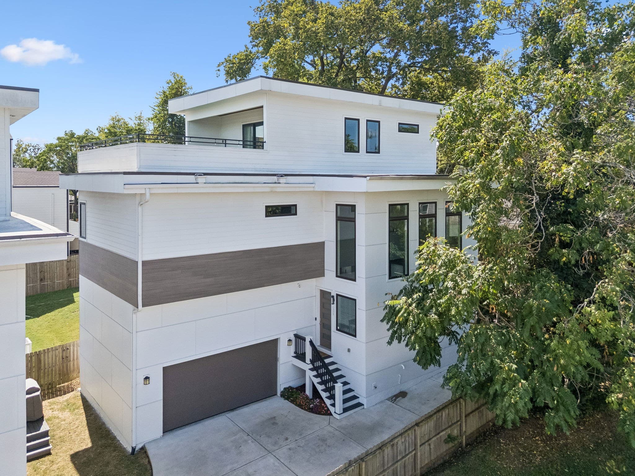 Front exterior and garage facade of 2807B W Kirkwood Avenue, one of the 12 South homes for sale in Nashville