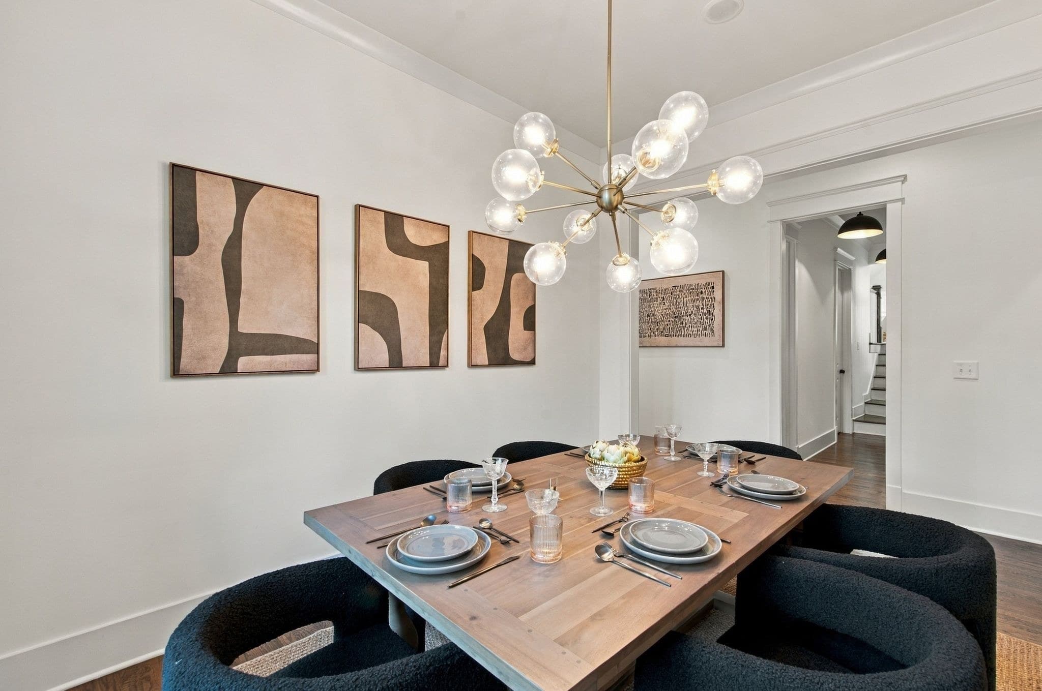 Dining room looking toward the private backyard at 824B Horner Avenue in the 12 South and 8 South corridor of Nashville
