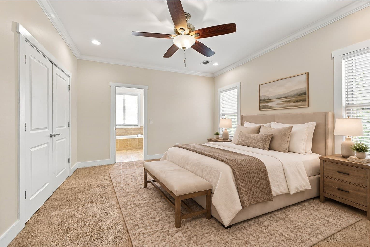 Upstairs primary bedroom with natural light at 2822 W Kirkwood Avenue, 12 South Nashville