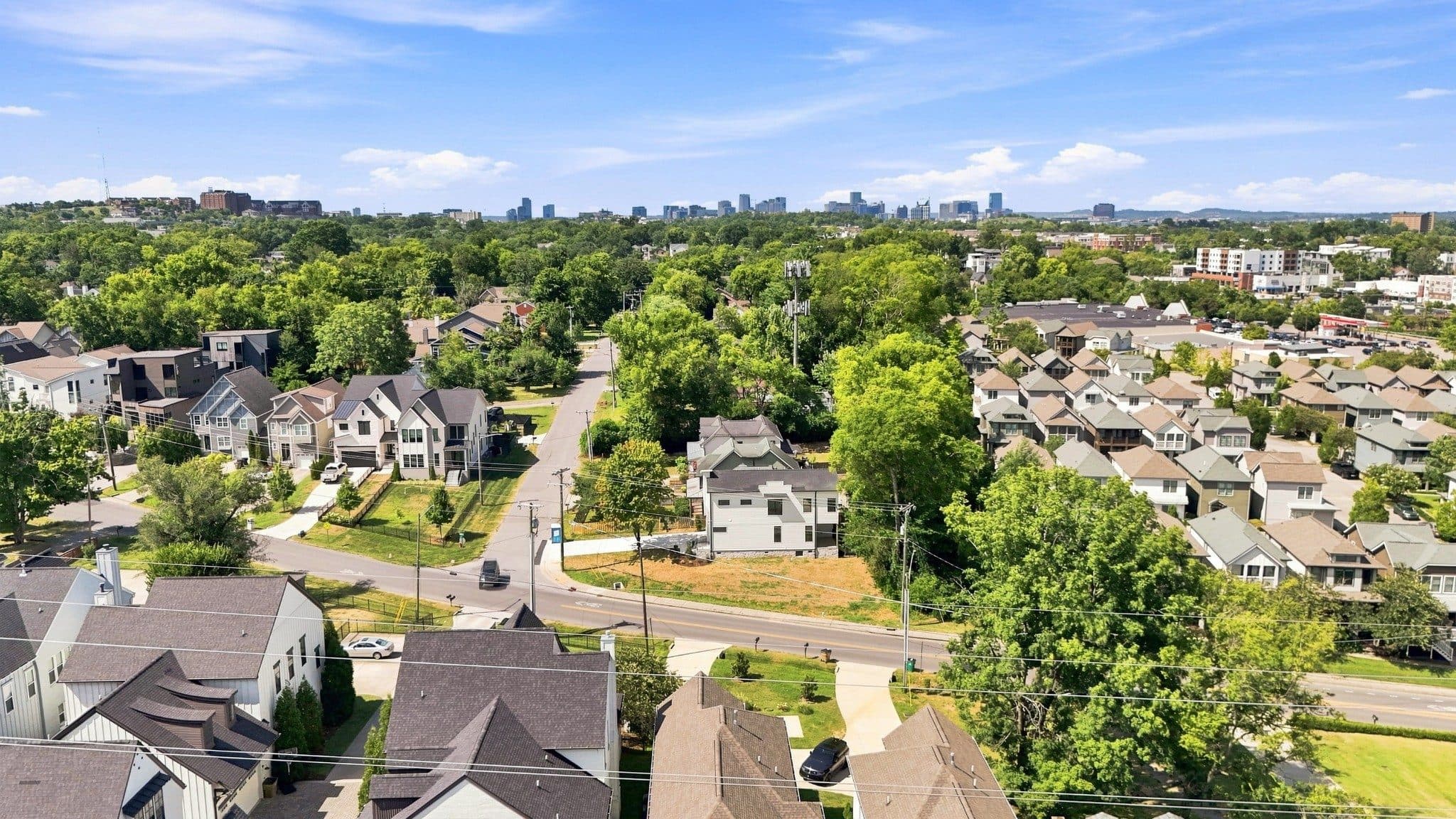 Aerial view of the neighborhood around 2950 Vaulx Lane, 12 South Nashville